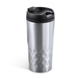 Cana metalca 310 ml cu capac PP SALAK MD4028  Argintiu- SILVER