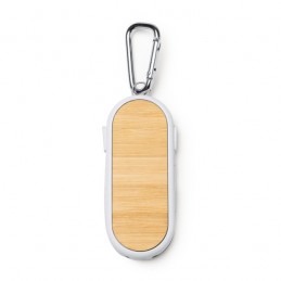 Cablu incarcare 5 in 1 breloc carabina cu bambus DIONE CR1168 Natural