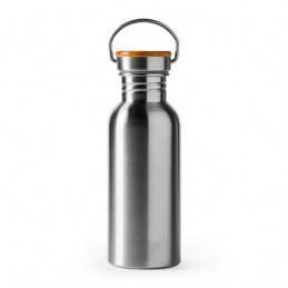 Bidon metalic 650 ml capac bambus BOINA MD4039 Argintiu - SILVER