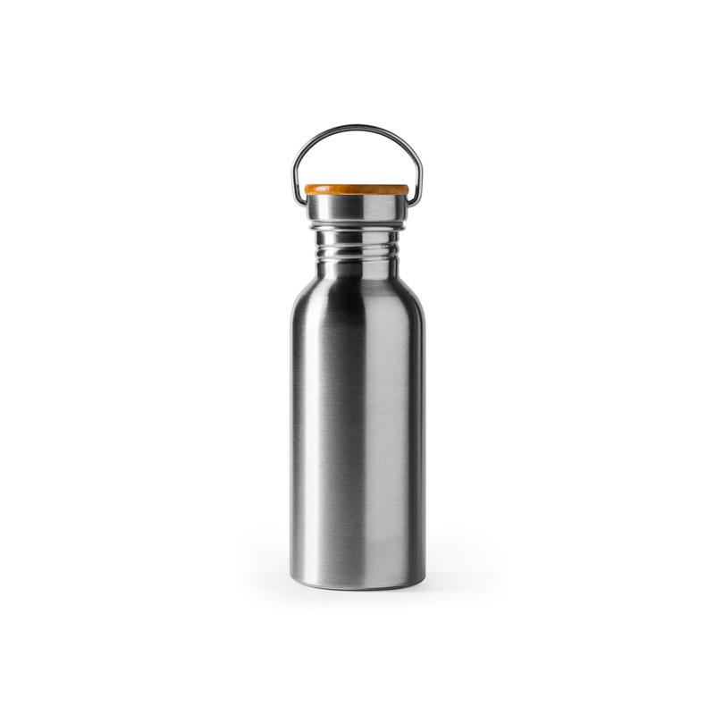 Bidon metalic 650 ml capac bambus BOINA MD4039 Argintiu - SILVER Bidon metalic 650 ml capac bambus BOINA MD4039 Argintiu - SILVER