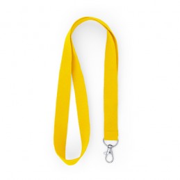 Lanyard 2 cm latime cu carabină metalica , HOST LY7053 Galben  - YELLOW