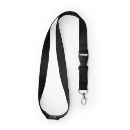 Lanyard 2 cm cu carabina, catarama si închidere de siguranta., GUEST LY7054 Negru - BLACK
