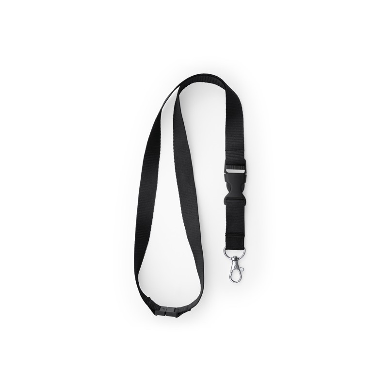 Lanyard 2 cm cu carabina, catarama si închidere de siguranta., GUEST LY7054 Negru - BLACK Lanyard 2 cm cu carabina, catarama si închidere de siguranta., GUEST LY7054 Negru - BLACK