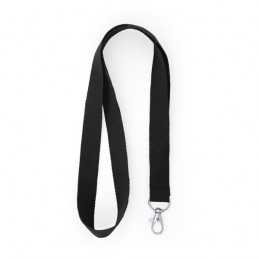 Lanyard 2 cm latime cu carabină metalica , HOST LY7053 Negru - BLACK