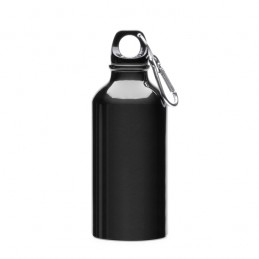 Bidon metalic 400 ml  cu carabina ATHLETIC.  MD4045 - Negru BLACK