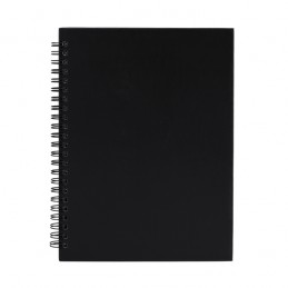 Carnetel A5  160 pagini liniate coperti carton cu spirala VALLE NB8052 Negru - BLACK