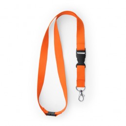 Lanyard 2 cm cu carabina, catarama si închidere de siguranta., GUEST LY7054 - ORANGE