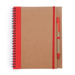 Carnetel A5 cu spirală si pix cu 60 file veline, ALANI.  NB8073 - RED