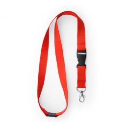 Lanyard 2 cm cu carabina, catarama si închidere de siguranta., GUEST LY7054 Rosu - RED