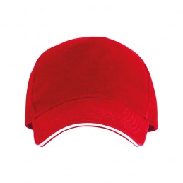 Sapca bumbac 5 panele gen Sandwich ERIS. - GO7019  Rosu RED